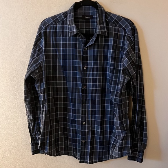 Theory Zack Plaid Domingo Sport Shirt - Picture 2 of 8